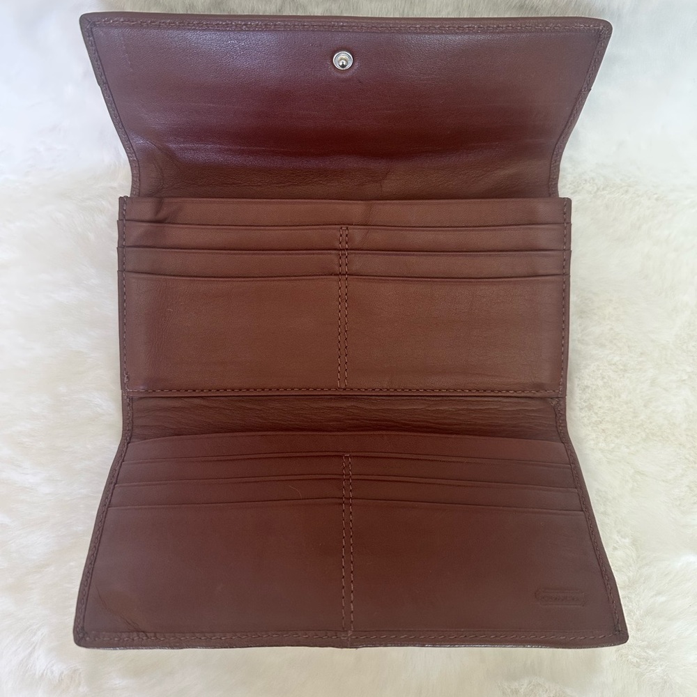 Coach Soho Brown Leather Tri Fold Vintage Wallet - Picture 5 of 13